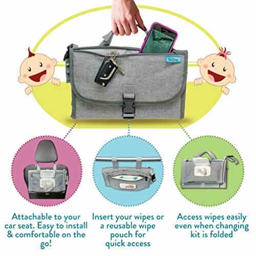 Car seat organizer for baby wipes with easy access and installation.